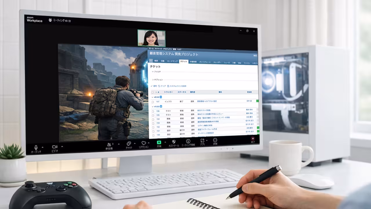 オンラインミーティングで、個人ゲーム開発者のパブリッシングや海外展開の課題をヒアリングする様子